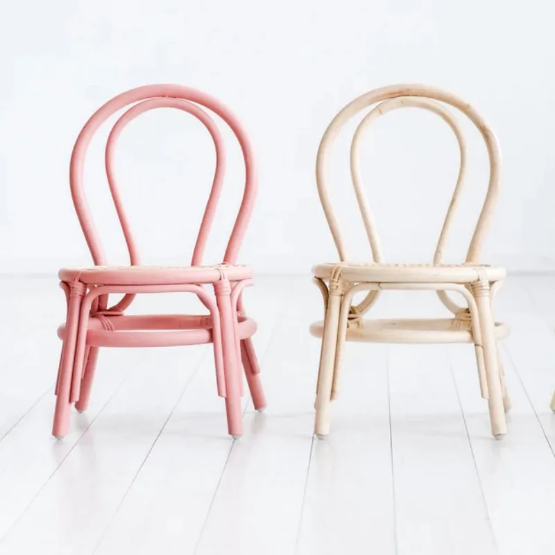 Handcraft lightweight natural rattan baby doll high chair