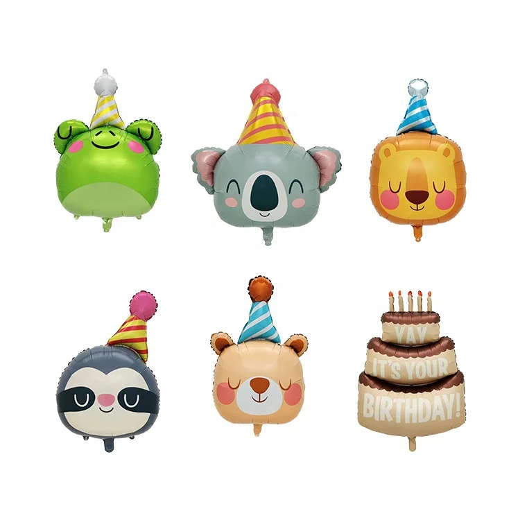 MTF 2025 Hot Selling Animal Hat Kids Toys Aluminum Foil Party Balloons for Decorations