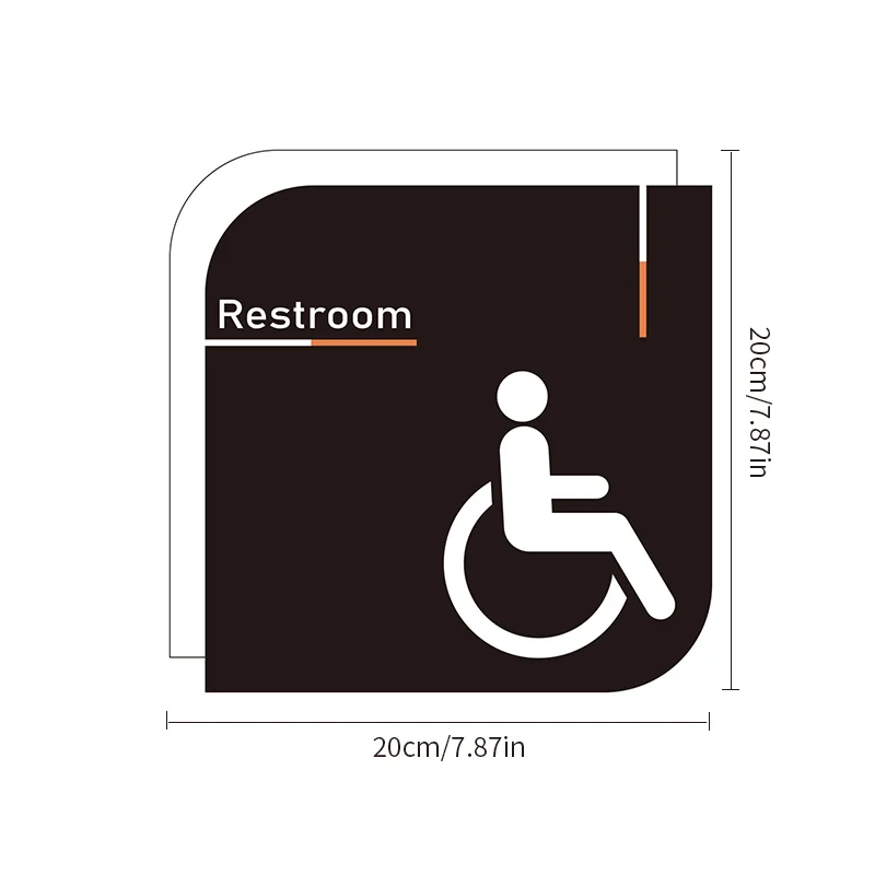 Restroom Sign Acrylic Material Doorplate China factory Hot sale For Hotel For Bathroom For Door Men and Woman Restroom Sign