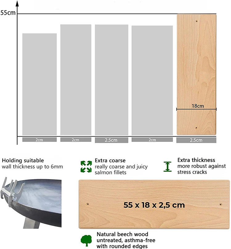 BBQ Accessories Grill Tray Salmon Frame BBQ Rotatable Wooden BBQ Salmon Fish Board