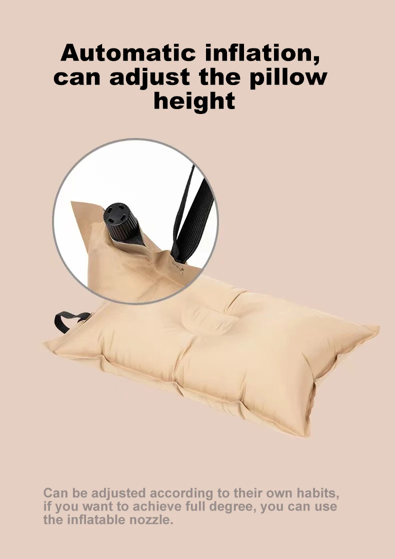 Outdoor Self Inflating Camping Inflatable Lumbar Pillows Compact Comfortable Air Travel Pillow for Back Support