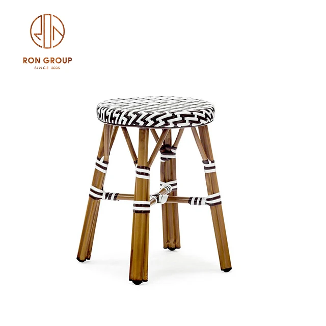 Cheap Hotel Restaurant Furniture Waterproof Metal Leg Aluminum Paris French Bistro Rattan Wicker Chair Balcony Furniture Outdoor