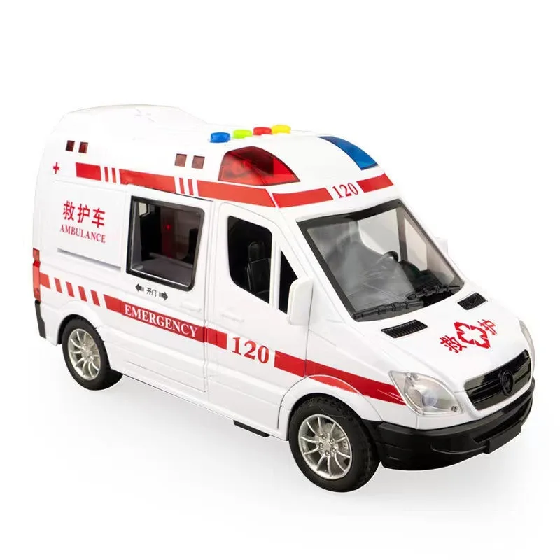 Zhiqu Toys 1:32 Ambulance Special Police Fire Die-Casting Alloy Car Model Unisex Hot Selling Sending Building Block Plastic