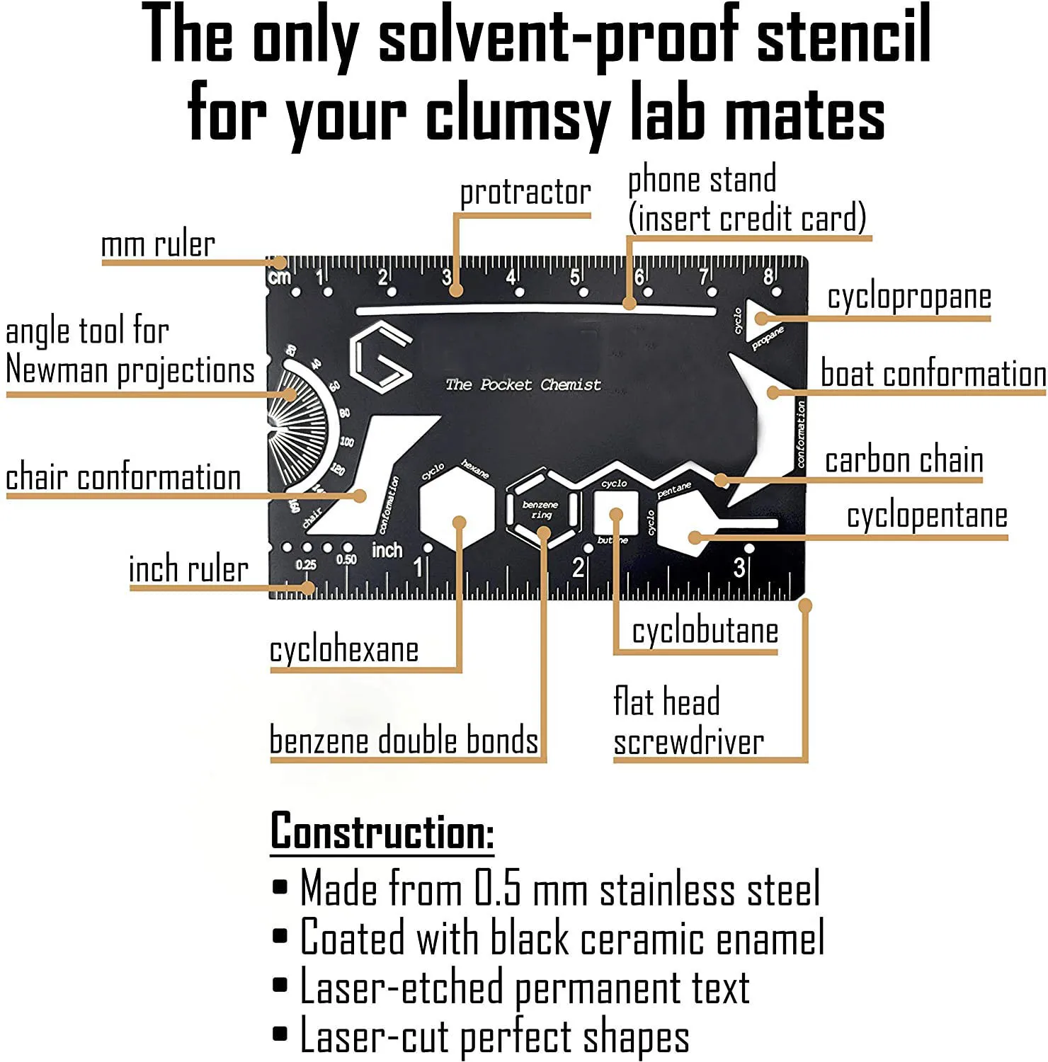 The Pocket Chemist Exam Edition Organic Chemistry Stencil Drawing Template card