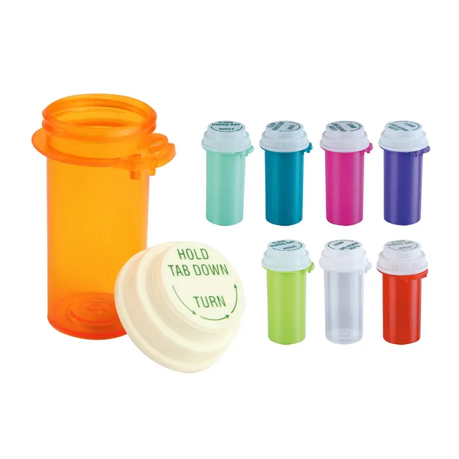 6DR 8DR 10DR 13DR 16DR 20DR 30DR 40DR 60DR Convertible Empty Plastic Vials with  Child Resistant Screw Cap