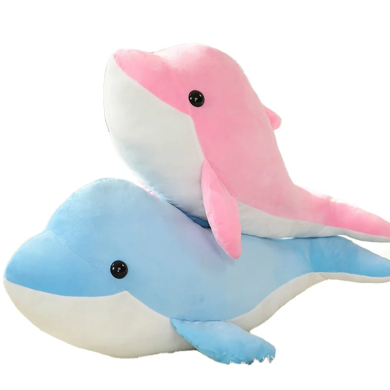wholesale 20cm Cute Plush Sea Animal Toy Pink Blue Dolphin Plush Toy Stuffed Dolphin Sleeping Pillow