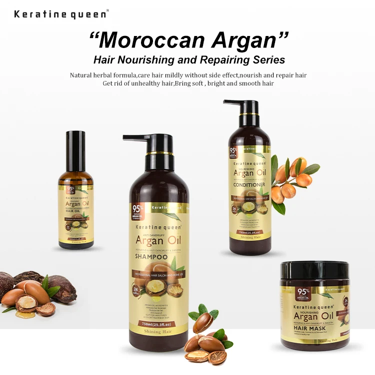 Custom Logo Pure Argan Organic Moisturizing soft Argan Oil hair Shampoo And Conditioner set