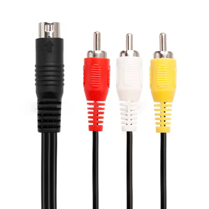 Hot Sale Durable 9Pin 1.8M 6ft Audio Video AV Cable For Sega Saturn AV RCA Connection Cord