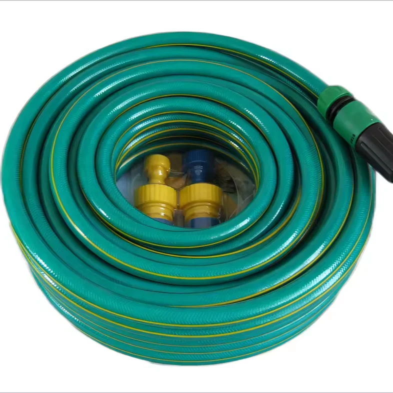 Customized heavy light duty Anti-abrasion pvc garden watering hose pipe with nozzle garden hose