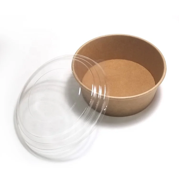 
High Quality Disposable Kraft Paper Bowl Take Away Salad Bowl with Lid 1000ml 