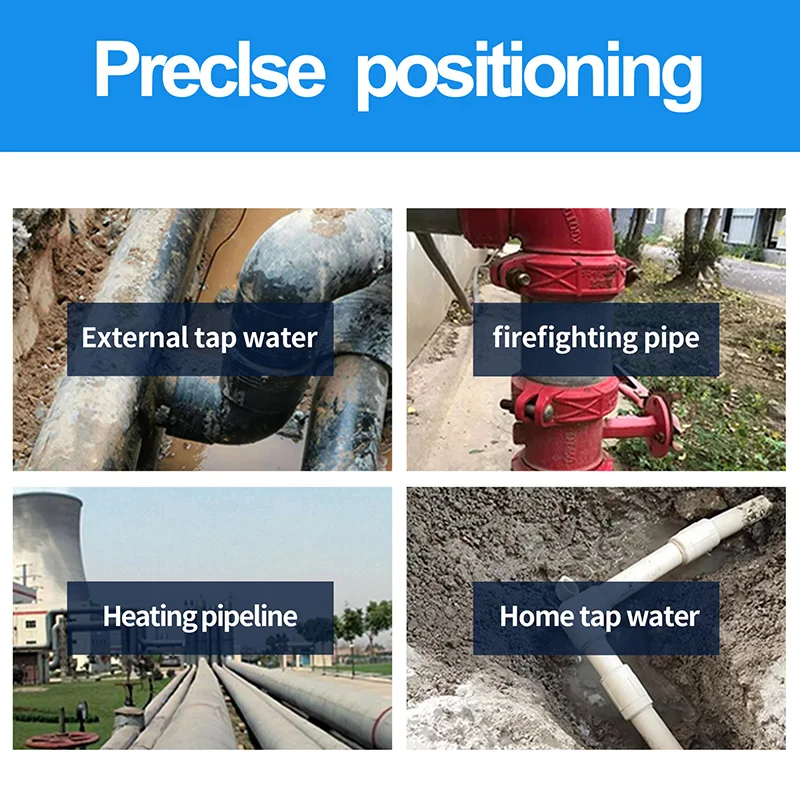 PQWT-L2000 Acoustic Pipe Leak Detection Device 5m Plumbing Tools Underground Pipeline Water Leak Detector