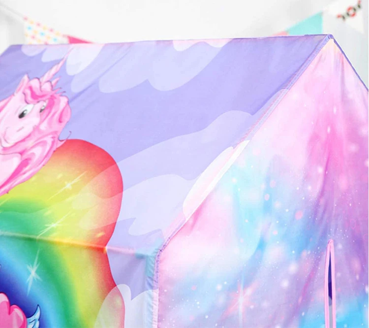 Rainbow Unicorn House Playhouse kids with big space kids children  play  tent
