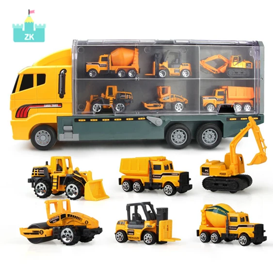
Die Cast Construction Emergency Play Vehicles Carrier Engineering Cargo Truck Boy Toy 
