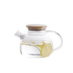 Wholesale 1200 Ml Large Glass Teapot With Filter Spout Borosilicate Glass Pitcher Jug