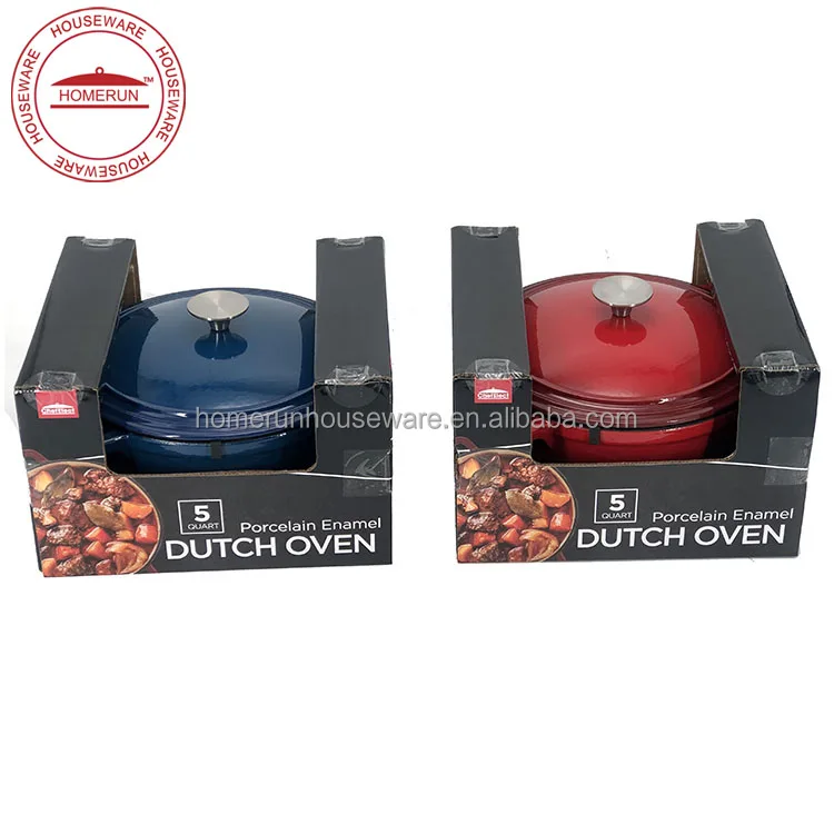 
5 QT Cast Iron Porcelain Enamel Dutch Oven 