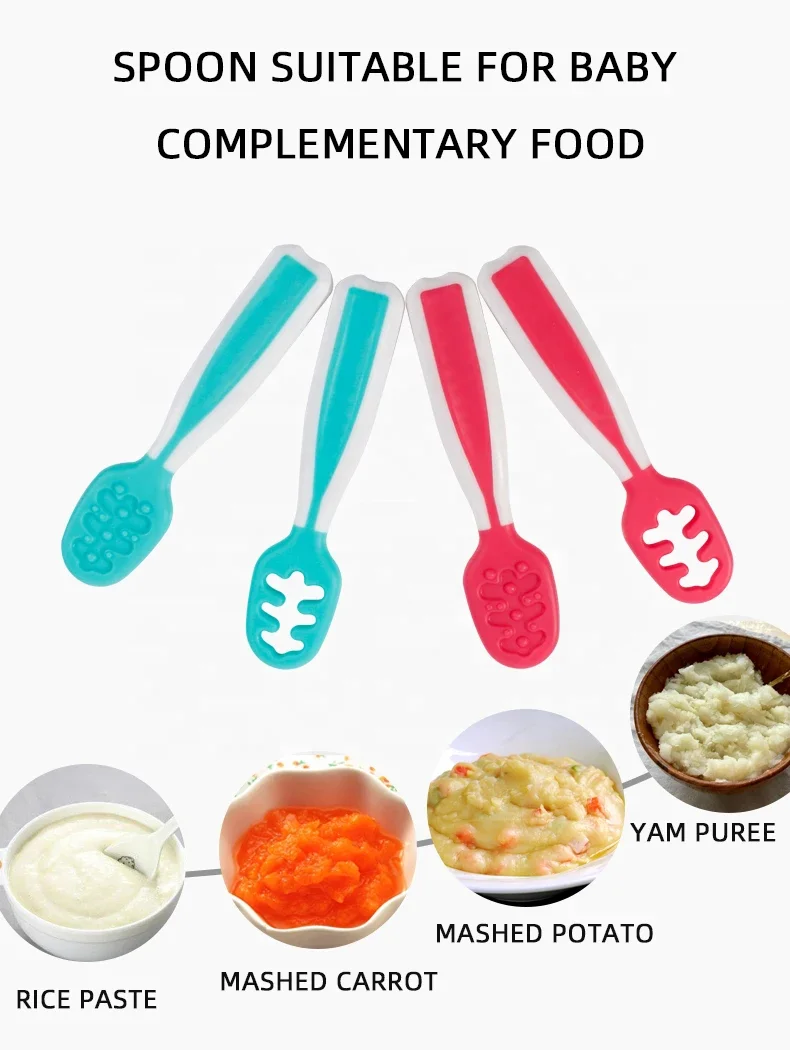 Food Grade Baby Spoon Feeder Training Baby Spoons BPA Free Stage 1 and Stage 2 Toddler Utensils