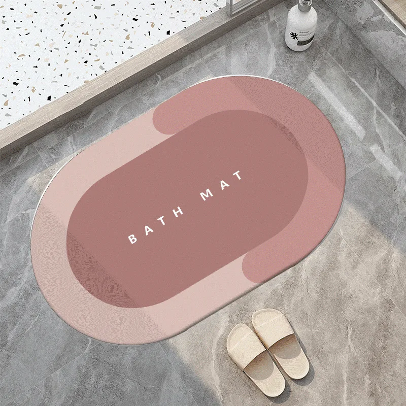 PVC Diatomite Mud Cushion Water-Absorbing Mat Quick-Drying Non-Slip Foot Pad for Bathroom Kitchen Oil-Proof Household Door Mat