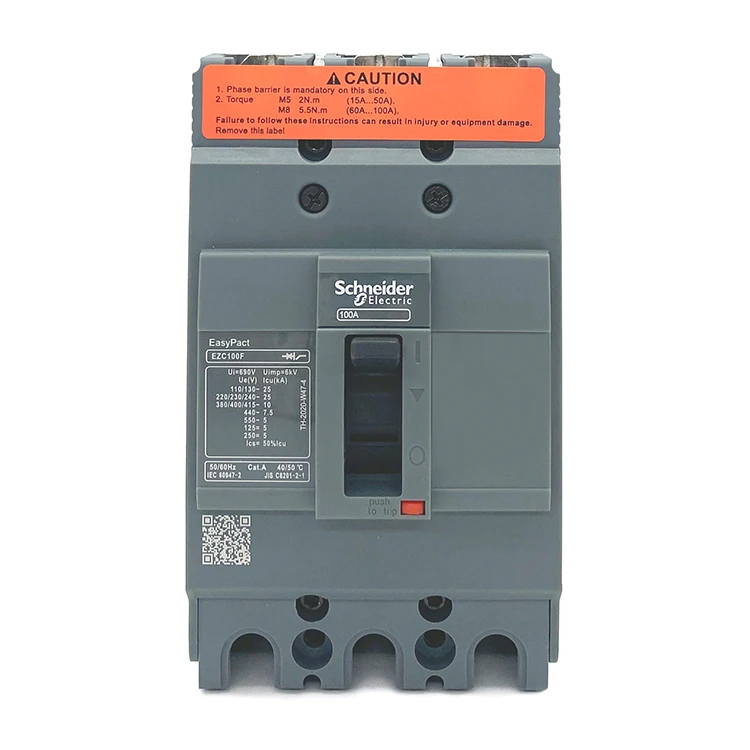 Circuit Breaker Thermal magnetic EasyPact EZC100F EZC Merlin Gerin 15 Amp 3 Phase Molded Case Circuit Breaker