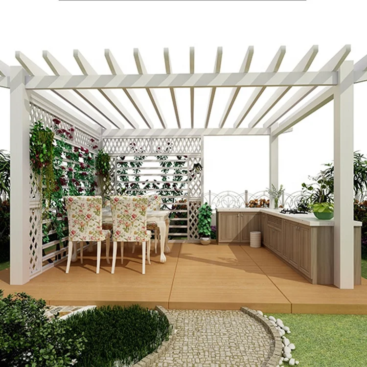 aluminum pergola kit Awning garden canopy waterproof gazebo peregola motorized metal 4x3 outdoor louvered