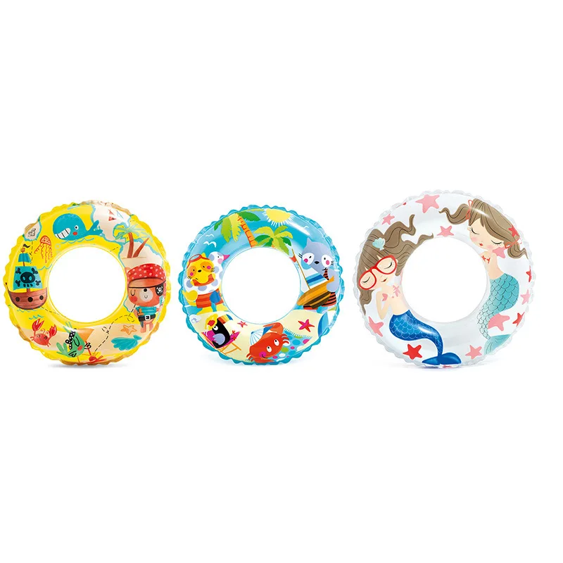 2021 summer style swimming ring with cup family soft swimming ring for kids