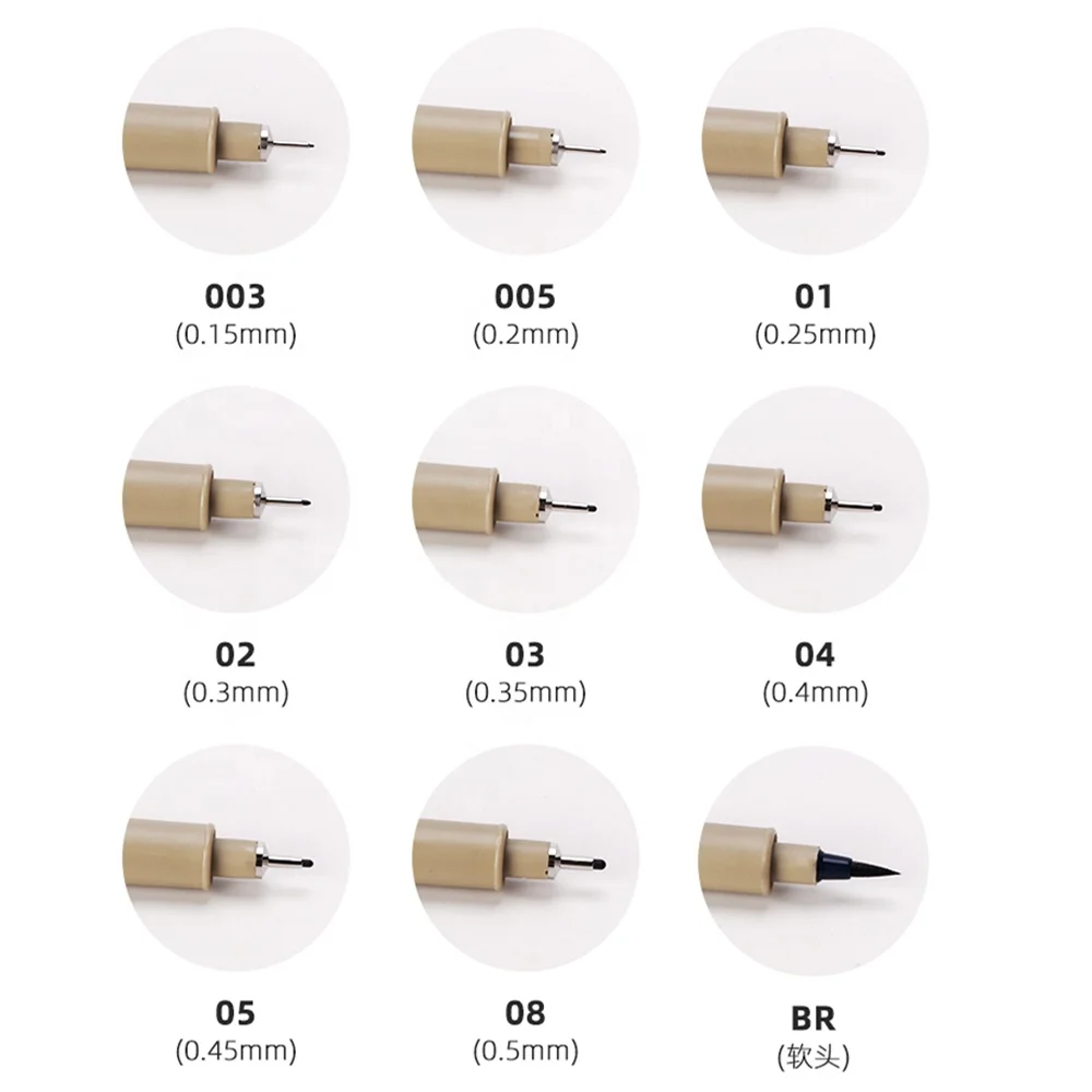  Одиночная продажа sakura 9 разных размеров Черная пигментная игла ручка pigma micron Fineliner для