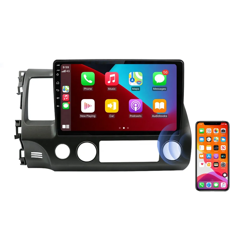 Carplay radio 10.1 inch car video android GPS WIFI 2+32GB AM/RDS Car dvd player for honda Civic 2006-2011