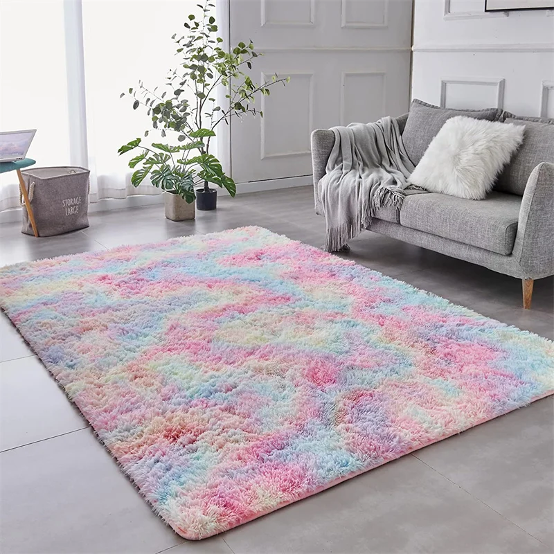 Fluffy Shag Fuzzy Soft Carpet Plush Shaggy Bedside Area Rug Indoor Floor Living Room Carpet for Kids Boys Dorm Home