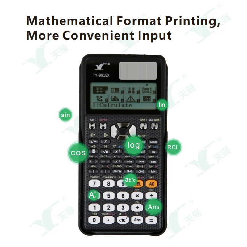 Scientific Calculator 417 Function 2 Line 10+2 Digits Written Display Solar and Battery Calculators for School College Students