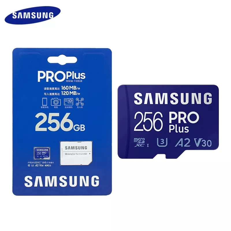 Original SAMSUNG PRO Plus memory card 128GB  256GB 512GB micro tf flash sd card up to 160m/s U3 4K Memory SD Cards For Phone