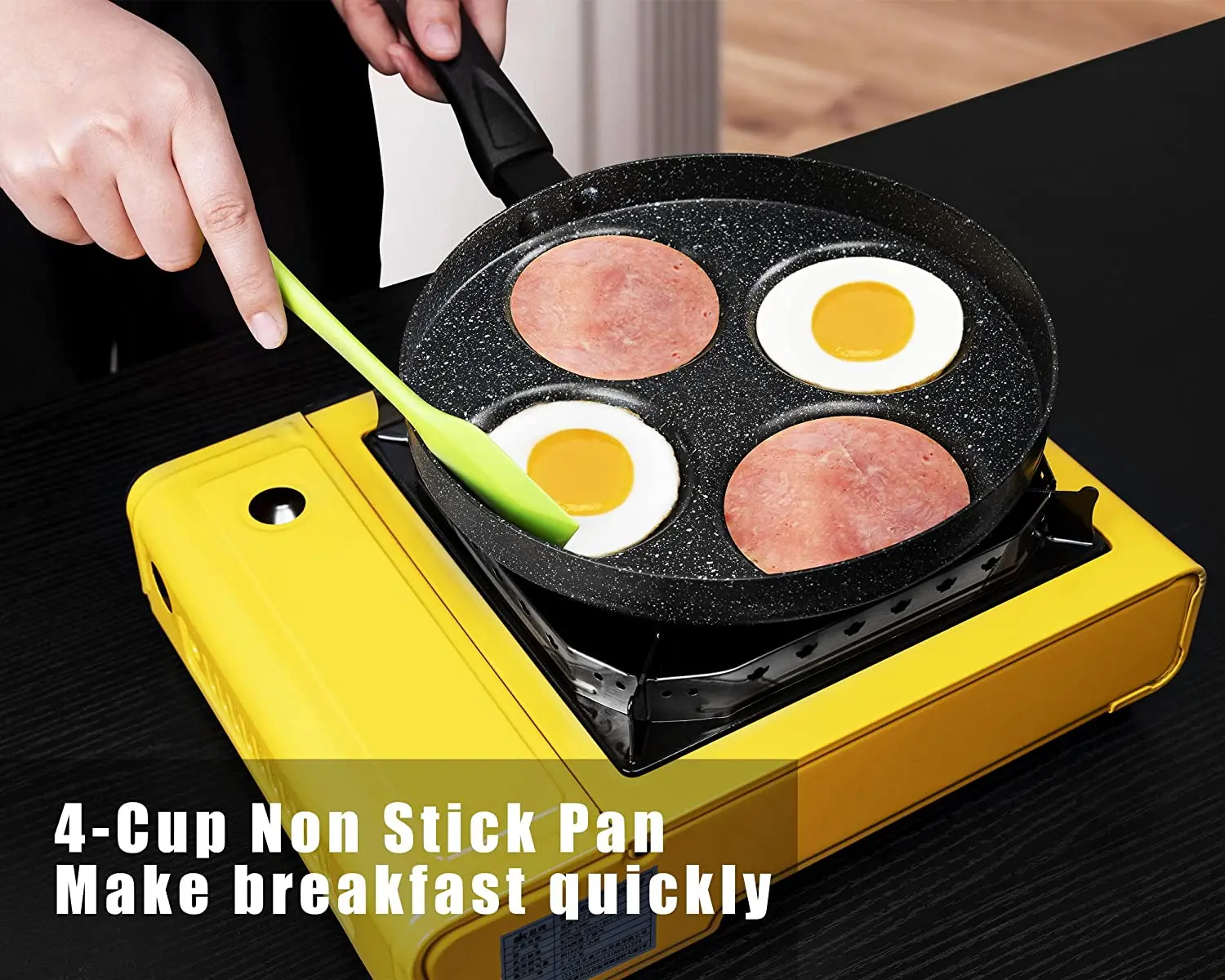 New Arrival Medical Stone Four-hole Omelette Pan Non-stick Egg Pastry Cookware Pot Mini Omelette Breakfast Frying Pan