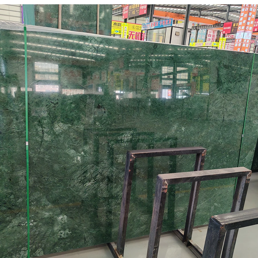 Wholesale Price Excellent Quality Verde Affai Marble Slab Indian Dark Green Natural Stone Flooring Dark Green Marble Slab