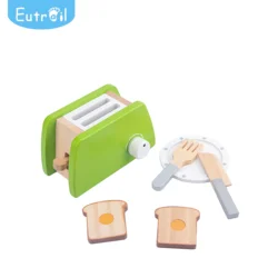 Amazon hot selling wooden bread machine kitchen toy set wholesale designed for young children wooden toy set