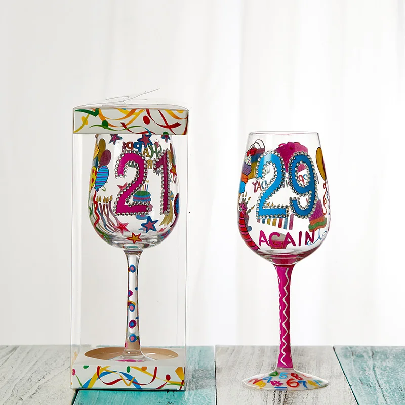 Забавное Рождественское украшение на заказ, бокал с цветным штоком, бокал для вина с принтом