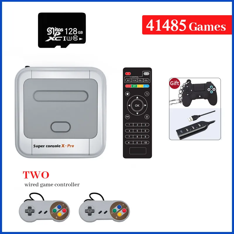 Retro WiFi Super Console X Pro 256GB 2.4G Wireless Gamepad 4K VideoGame Console For PSP PS1 N64 MD Build in 50000 Game
