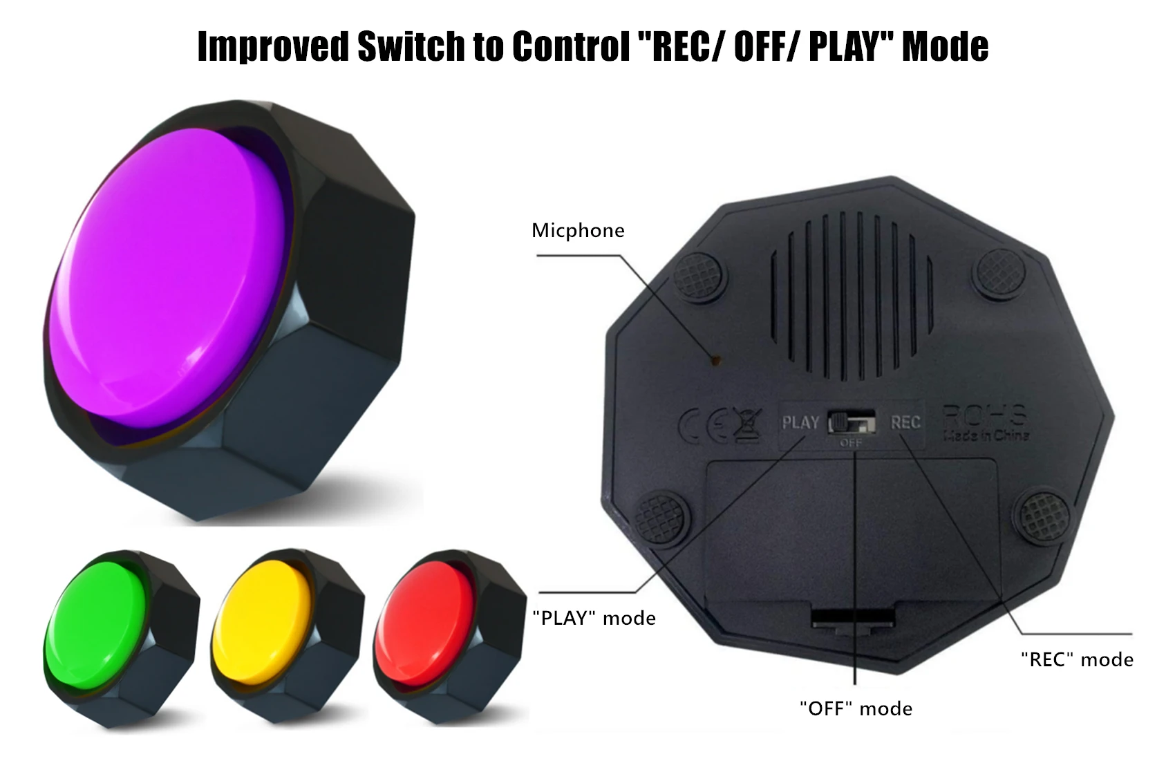 Hot selling USB mp3 sound module voice recorder button pet talking buttons training buzzer for pets