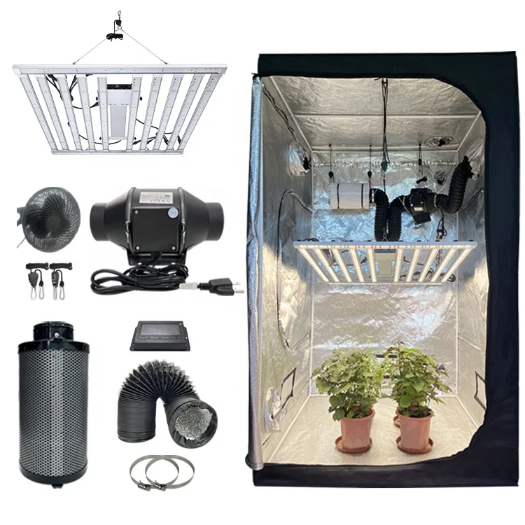 Indoor Grow Kits Complete 1000W Light 4x4 80*80 480W Duct Fan 6 inch Air Filtration Kit 4 Inch Hydroponics Plant Growing Box Set
