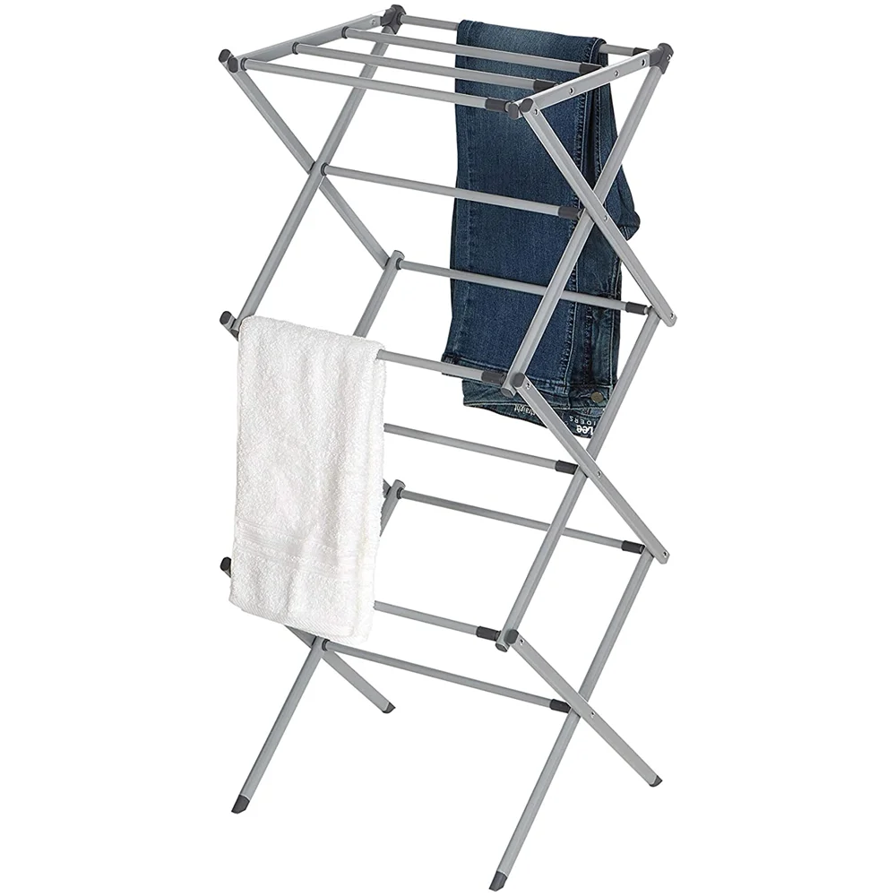 Collapsible 3 Tier Foldable Clothes Hanger Drying Rack Stand Extendable Airer Dryer For Laundry Room