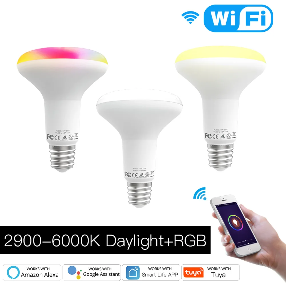 Shwuei High Quality Amazon Alexa Tuya Smart Life Remote Control Wifi Rgb Smart Home Led Bulb