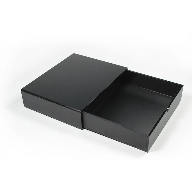 Hotel equipment Acrylic dull polish black storage box with drawer