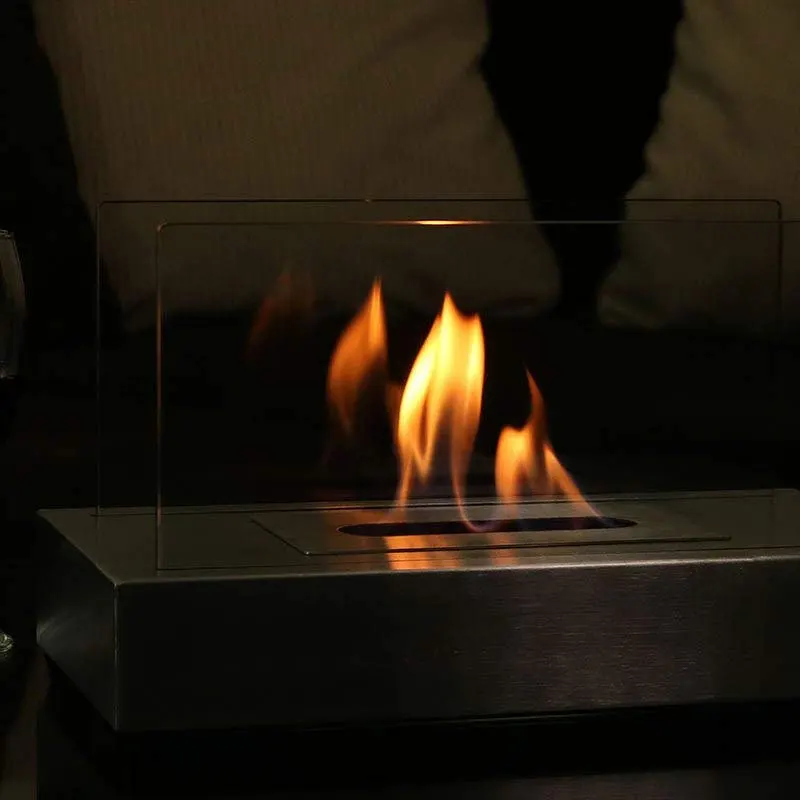 bio-ethanol indoor door fireplace Tabletop Desk Table Top Ethanol Fireplace Glass fire pit