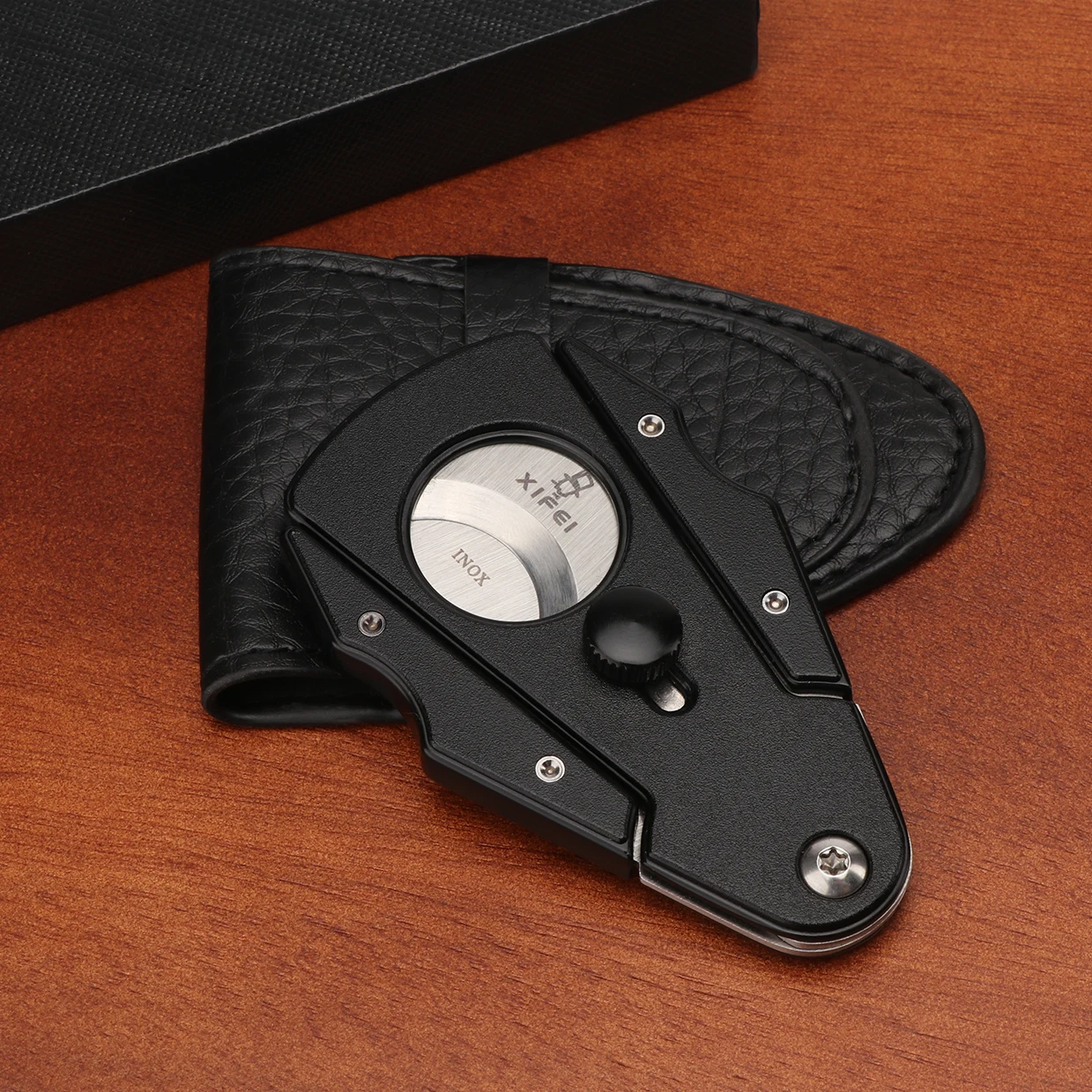 XiFei Wholesale Custom Logo Double Blades Sharp Stainless Steel Guillotine Cigar Cutter