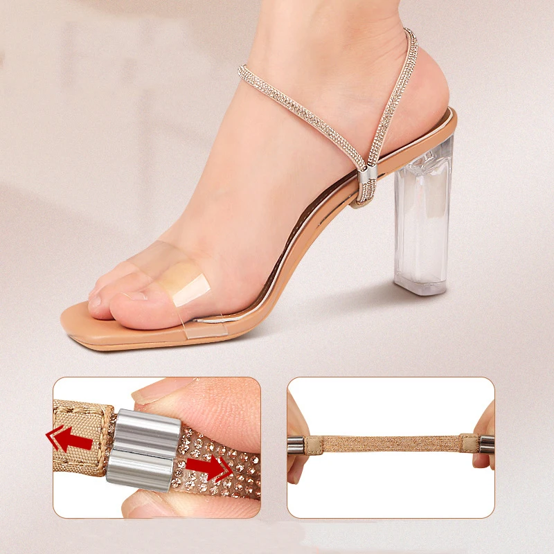 Anti-drop Heel Straps For High Heels bling Adjustable Straps Sandals Laces Ankle Shoe Belt Holding Rhinestones Shoe Decoration
