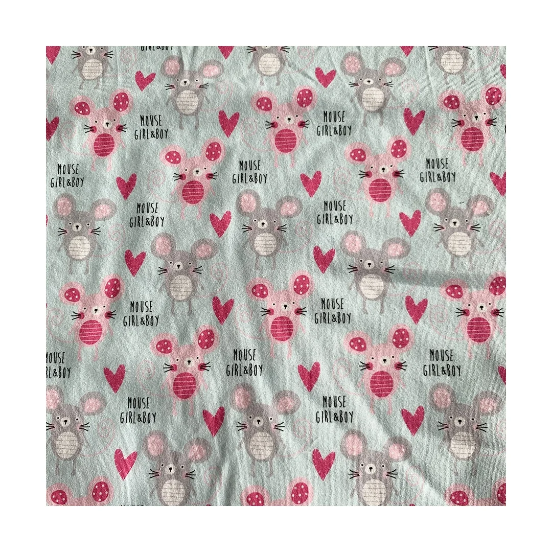 
Custom Digital printing 95 Cotton 5 lycra Knitted fabric for kids 