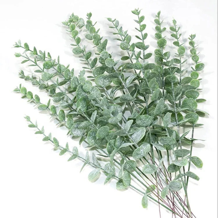 Natural dried flowers indoor artificial long leaf eucalyptus wall decor plant