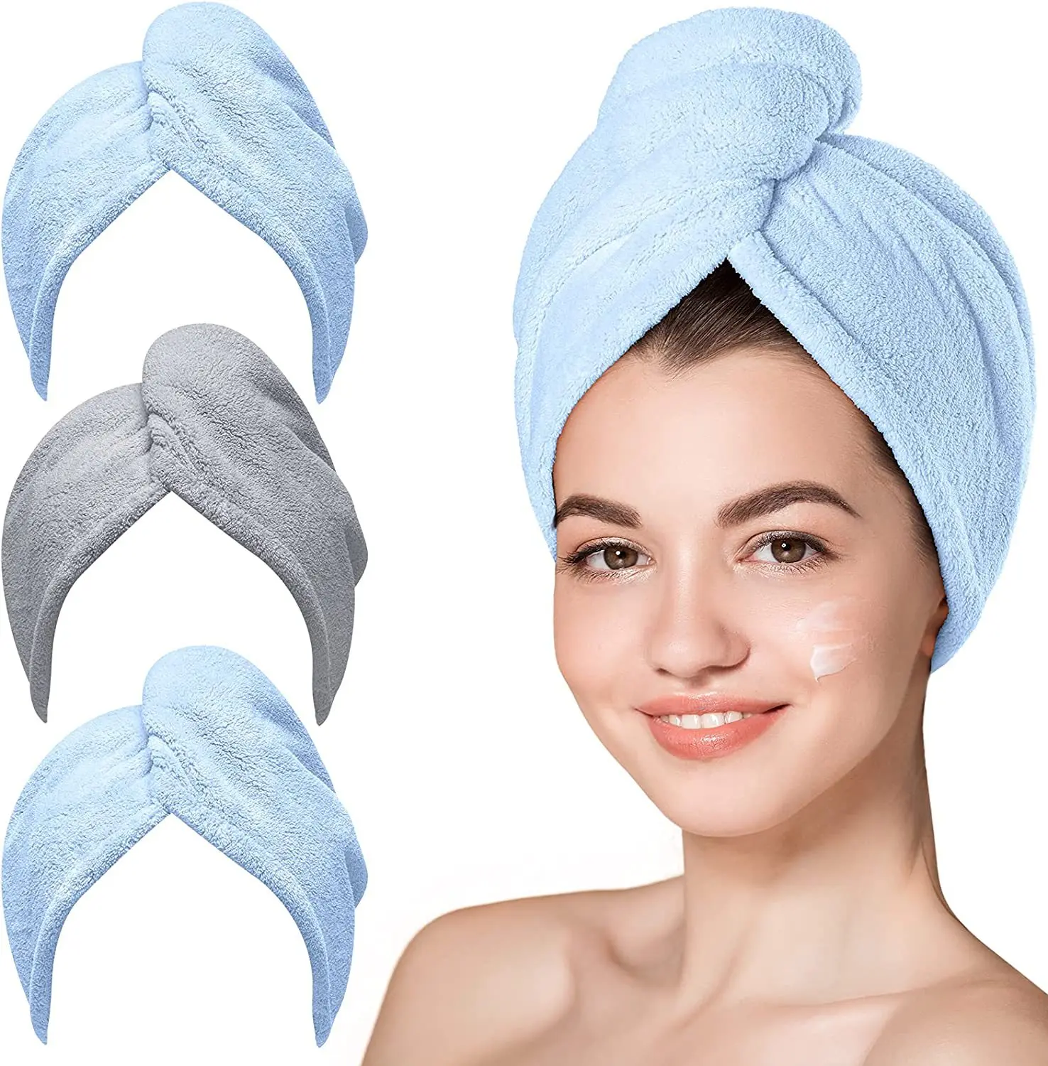 Wholesale hair turban towel quick dry absorption microfiber hair towel wrap