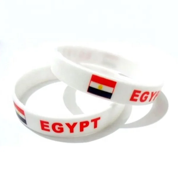 White Silicone Bracelet Wristba Motivational Country Flags Inspired by Korea Adult Promotional Item