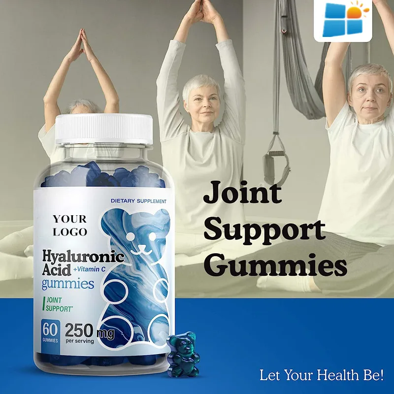 OEM/ODM/OBM Organic Collagen+Hyaluronic acid+Vitamin C+Gluta Gummies Dietary Supplement Skin Whitening Hyaluronic Acid Gummies