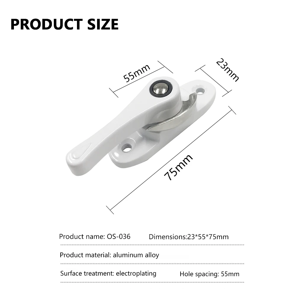 Anti-theft Aluminum Window Hardware Sliding Window Sash Lock Lock Half Moon Hook Crescent Lock