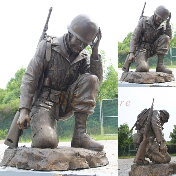 China Factory Supplier Brass Copper Bronze Soldier Statues Sculpture For Outdoor Decoration