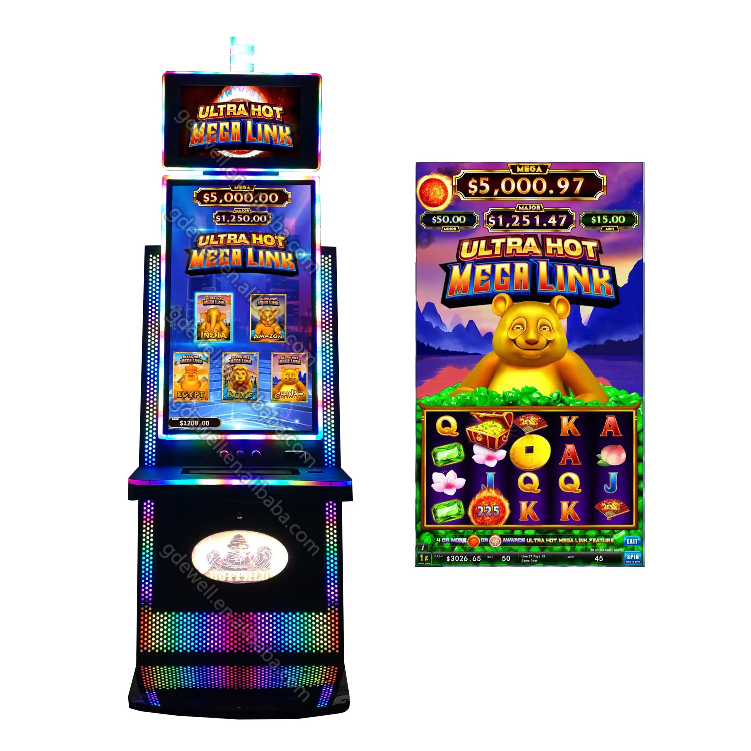 32Inch 43inch Touch Screen Slot Machine Ultra Hot Mega Link Fusion5 Slot Machine Cabinet With Ideck